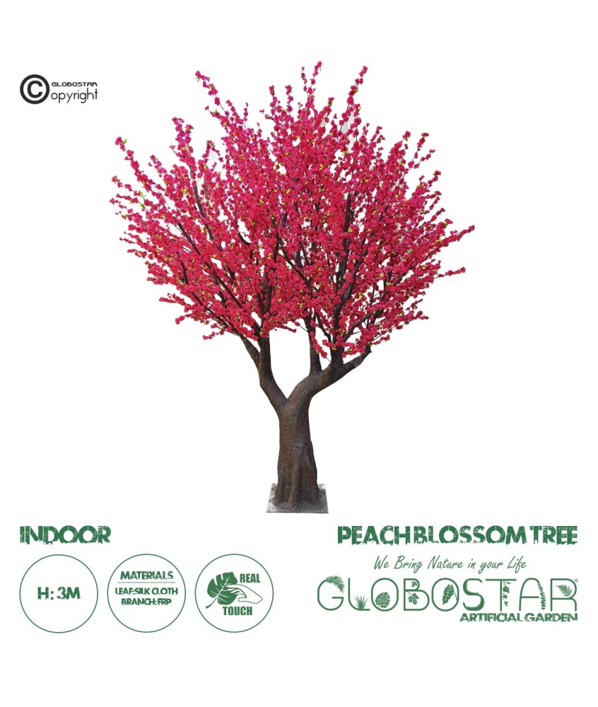 GloboStar® Artificial Garden PEACH BLOSSOM TREE 20168 Τεχνητό Διακοσμητικό Δέντρο Ανθισμένη Ροδακινιά Υ300cm